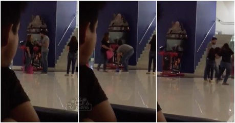 Apanhou namorado com outra no shopping e não lidou muito bem com a situação