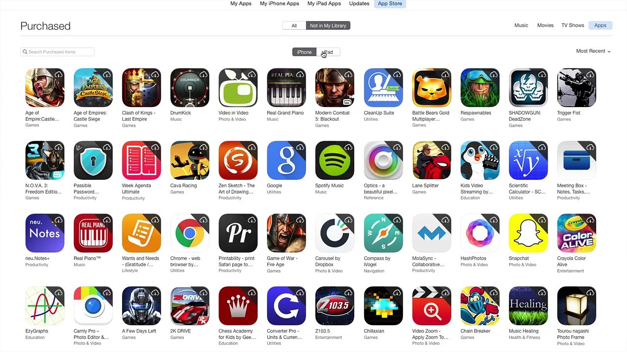 Como ocultar eliminar las compras de apps en iPhone iPod iPad Apple Store iTunes Store