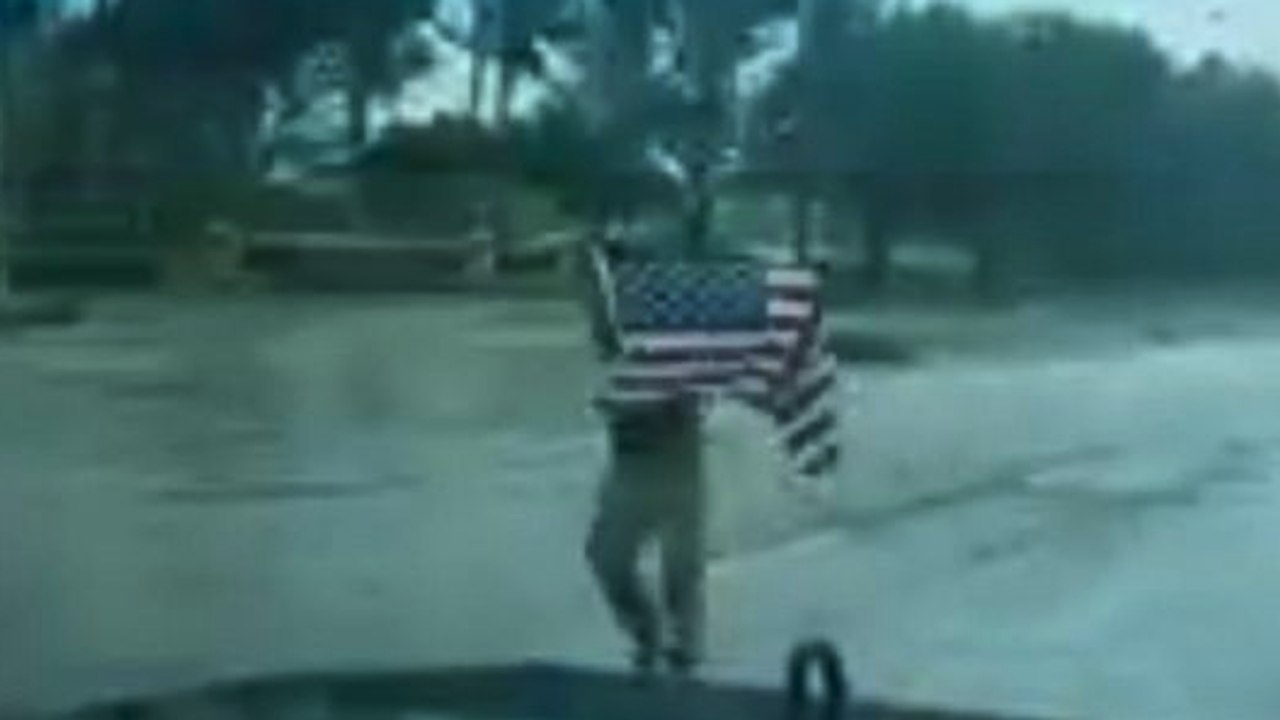 Hurricane Irma First Responders Recover Fallen American Flag