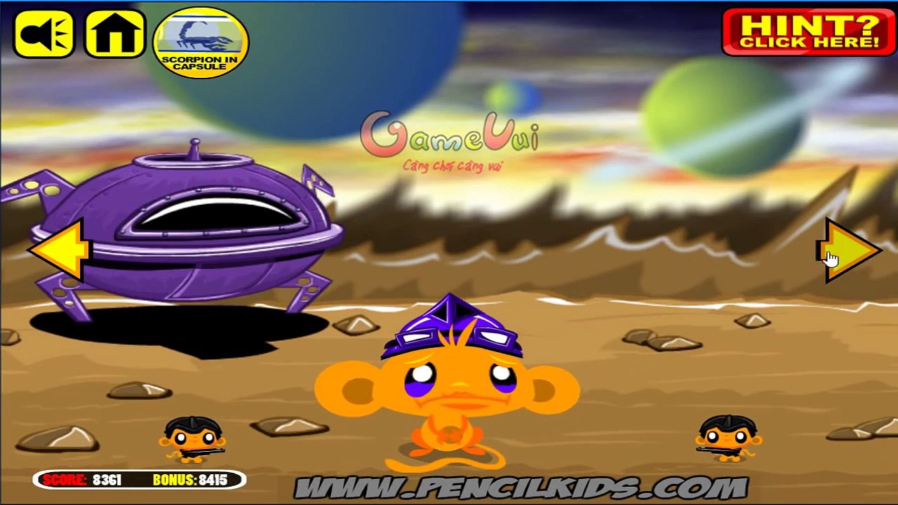 Hướng dẫn chơi game Chú khỉ buồn 19 - MONKEY GO HAPPY SCIFI 2