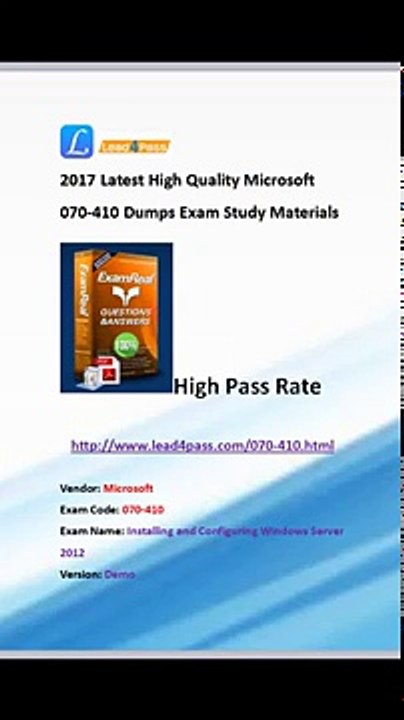 [2017 Latest Questions] 070-410 Dumps High Quality Microsoft Exam Training Materials