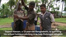 Young volunteer pitches in to help Rohingya refugees