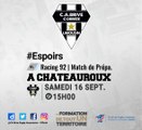 Espoirs : bandeau d'annonce du troisième match de préparation vs Racing 92