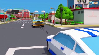 Color Car Cartoon w SUV & Police Car 3D Educational Video for Kids and Toddlers Cars Team