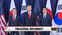 Blue House confirms talks are underway for S. Korea, U.S., Japan summit in New York next week; Trump's Seoul visit in No