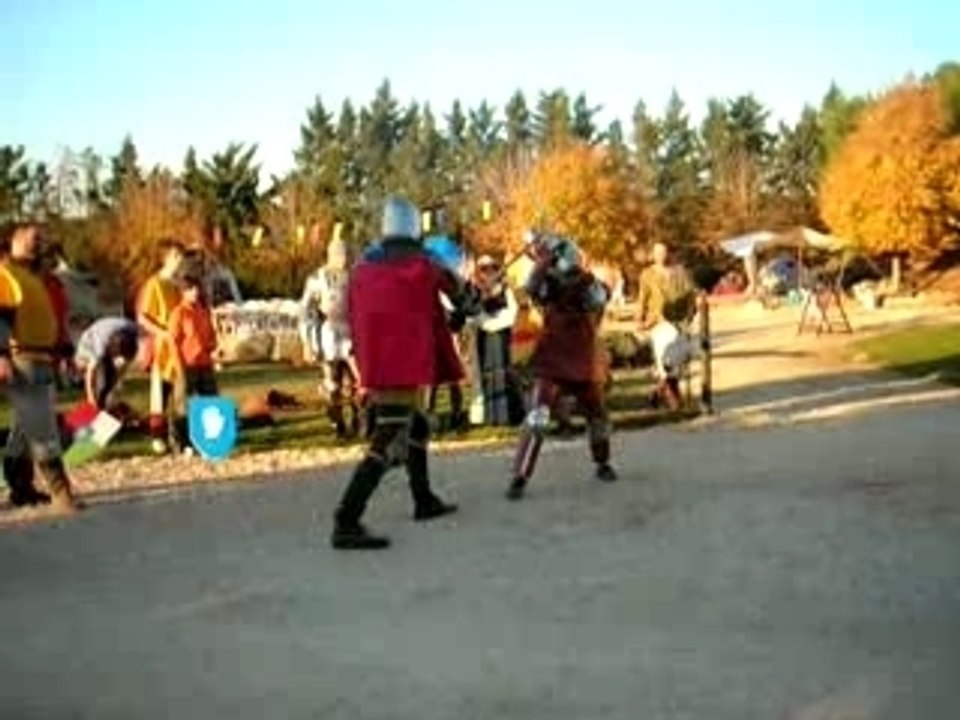 Assault epee longue , epee bouclier combat medieval