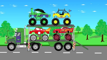 Disney Big Truck Counting Superheroes Monster Trucks - Video For Kids