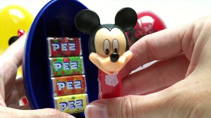 MICKEY MOUSE & MINNIE MOUSE PEZ CANDY DISPENSERS COLLECTION SURPRISE EGGS DISNEY TOYS VIDEOS