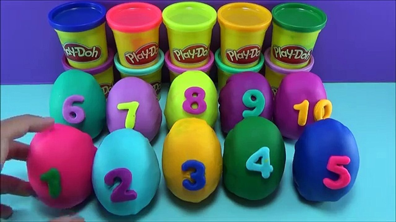 Learning 123s Play Doh Surprise Eggs with Doc McStuffins Hello Kitty and More! Play Doh C