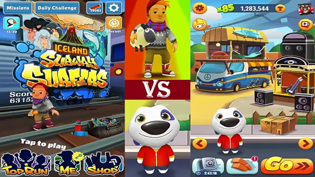 Talking Tom Gold Run VS Despicable Me: Minion Rush VS Subway Surfers Iceland Epic Battle 2