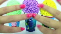 LEARN COLORS FOAM SURPRISES EGGS PEPPA PIG DORY NEMO PAW PATROL PLAY DOH ICE CREAM TOYS PORTUGUES BR