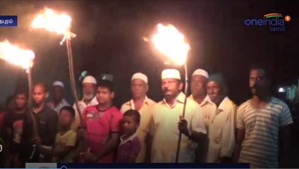 தீப்பந்தம் ஏந்தி நூதன போராட்டம்-வீடியோ