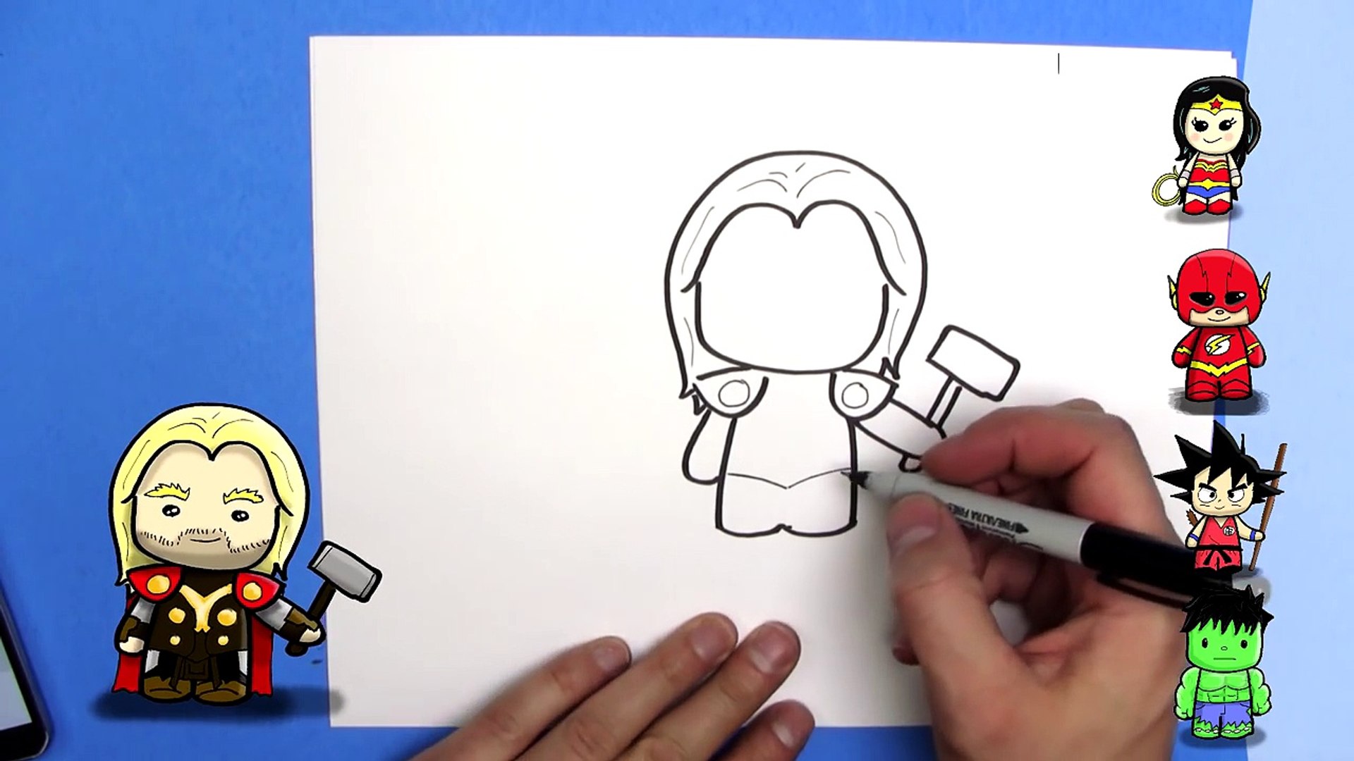 How To Draw Thor - EASY Chibi - Step By Step - Kawaii – Видео Dailymotion