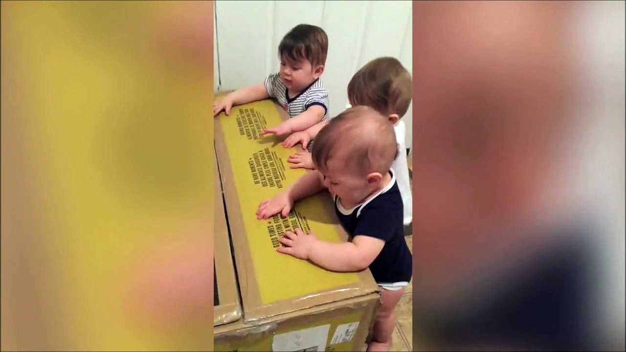 Ces triplés sont des futurs batteurs c'est certain...