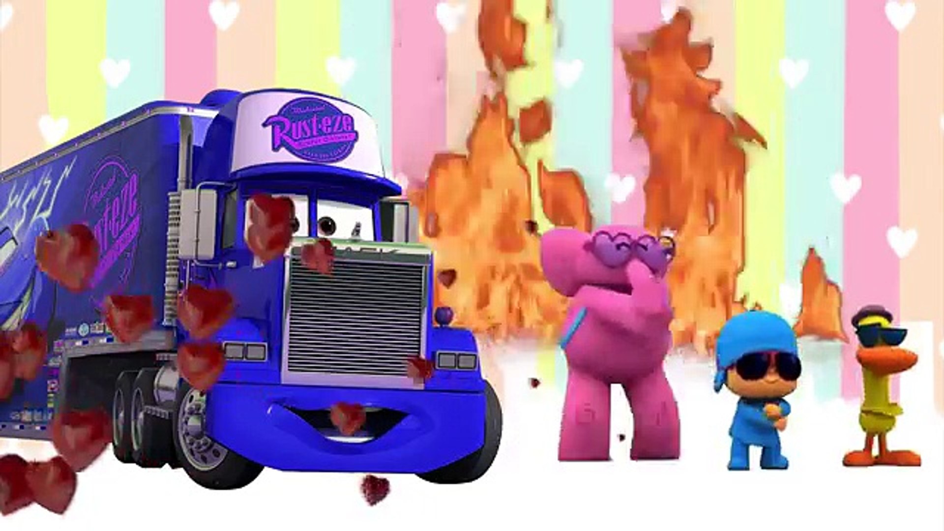 Learn Color with Motu Patlu and Mack Truck Disney Car Game Cartoon for Kids