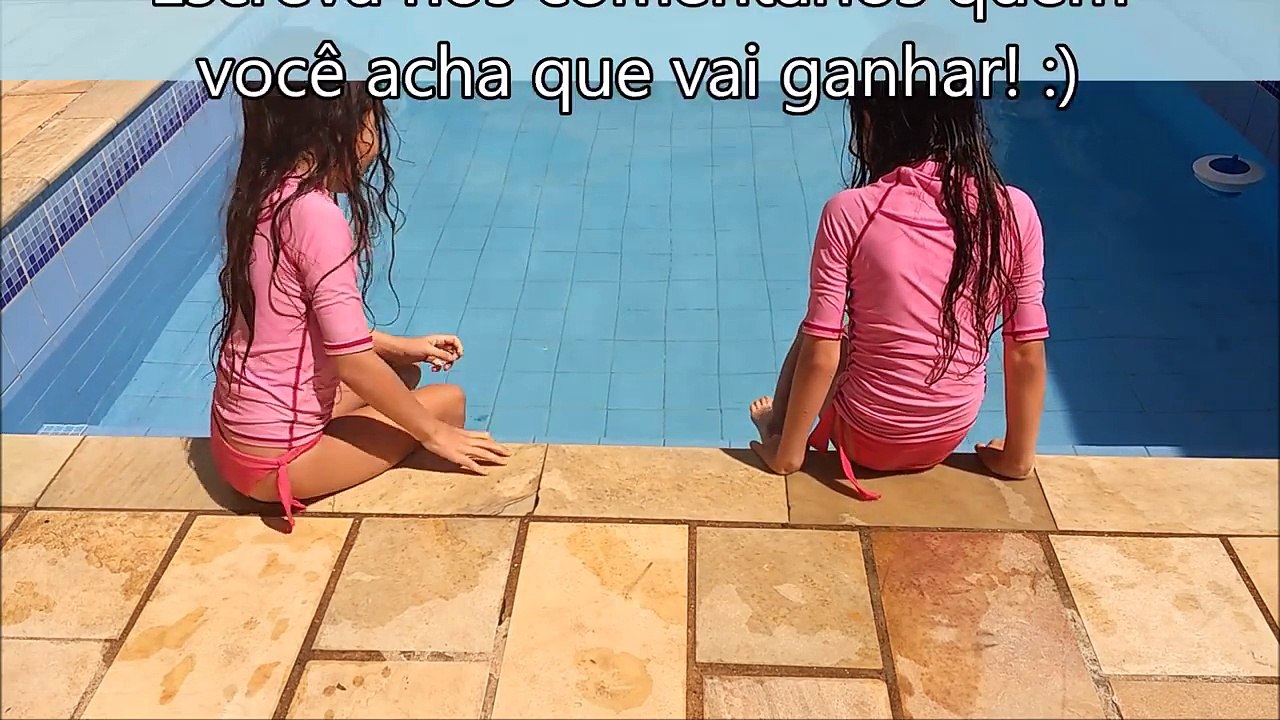 DESAFIO NA PISCINA - QUEM FICA MAIS TEMPO DEBAIXO DA ÁGUA