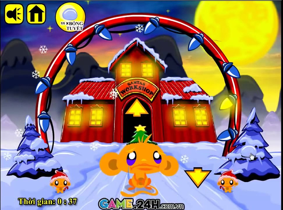 Game Chú Khỉ Buồn Giáng Sinh new - Hướng dẫn