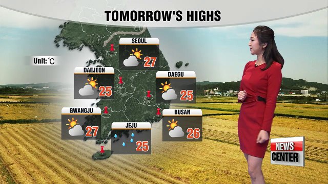 Nation under fair weather tomorrow except for Jeju Island and southern coast