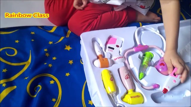 Doctor toy playset for kid injections to patients newborn baby doll