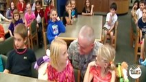Soldier Surprises Daughters at School