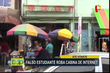 Ate Vitarte: ladrón se hace pasar por estudiante y roba en cabina de internet