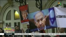 Activistas se manifiestan contra la visita de Netanyahu en Colombia