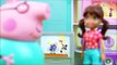 Pig George da Família Peppa Pig Ajudando o Papai Escolher a TV Nova! Em Português KidsToys