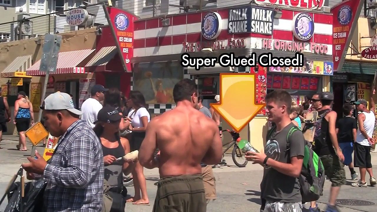 Super Glued Bottle Prank on Bodybuilder!!
