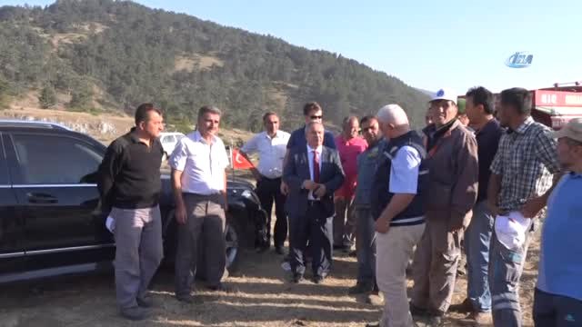 Kütahya Valisi Nayir, Yangın Bölgesinde İncelemelerde Bulundu