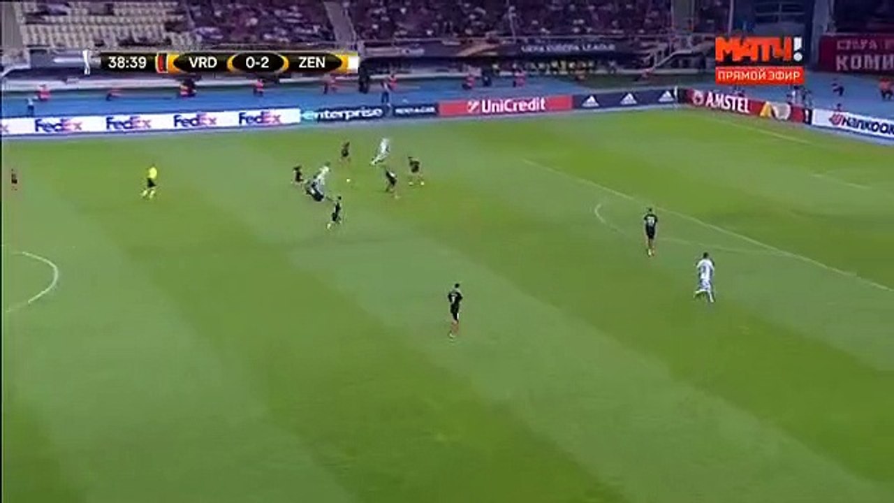 Artem Dzyuba Goal Vardar vs Zenit Petersburg 0-3 (14.09.2017)