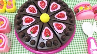 Gâteau Gâteaux Chocolat crème Coupe Coupe éponge fraise jouet vanille Fruit velcro