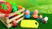 Learn Names of Fruits and Vegetables with toy velcro cutting food and Peppa Pig