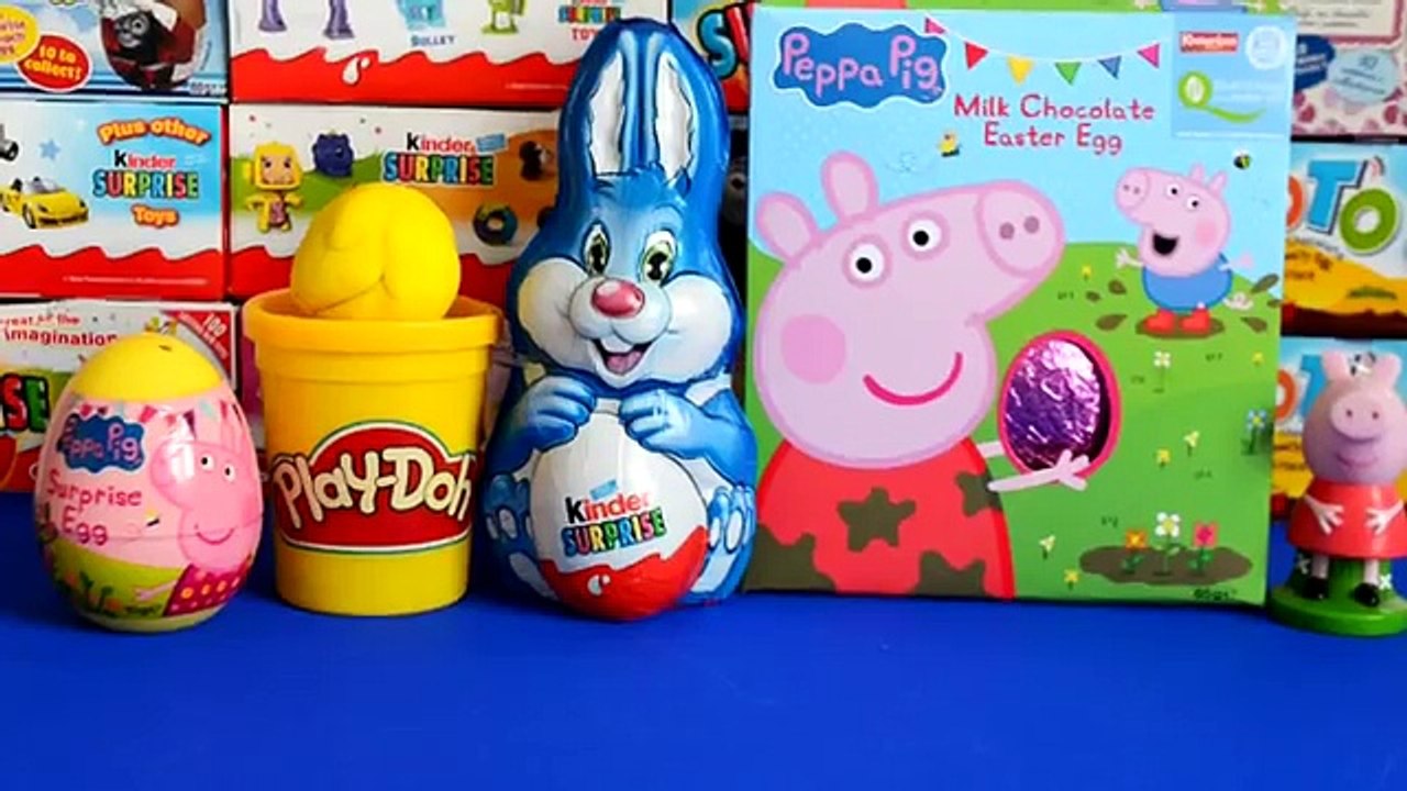 Lapin Pâques des œufs transporter porc pâte à modeler sensationnel Peppa kinder surprise peppa