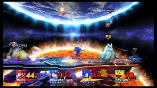 Super Smash Bros.U Mario vs Sonic vs Megaman vs Pacman