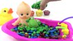 Learn Colors Baby Doll Bath Time w/ M&Ms Candy & Rubber Ducks Educational Video - Learning Toddlers