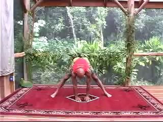 ヨガの解説中に、ネコ乱入してやりたい放題！cat & yoga