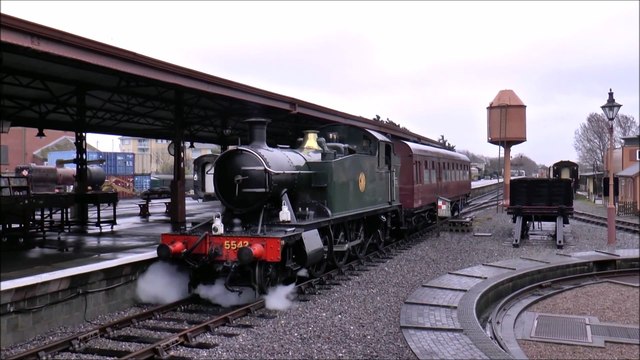British Steam Engine Leaving the Train Station