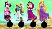 Wrong Heads Masha Smurf Minnie Mouse Rapunzel Finger family Song Nursery Rhymes