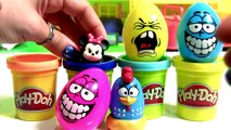 Play Doh Silly Faces Surprise Eggs ❤ Learn Colors with Peppa Pig Play-Doh Stampers