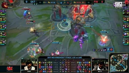 SKT vs FW SKT恐怖護盾陣中期完全無敵打不動！ | 2017 MSI 季中邀請賽