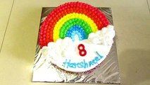 Rainbow Cake Recipe - How To Make Eggless Rainbow Cake With Fresh Cream No Fondant in Hindi