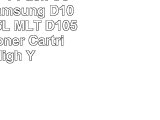 Cool Toner 1 Pack Compatible Samsung D105L MLTD105L MLT D105L Black Toner Cartridge High