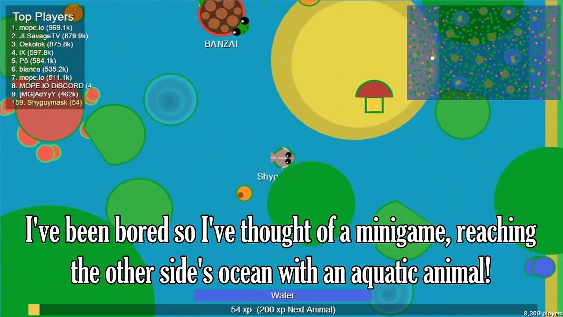 Mope.io Minigame - Moving to the other sides ocean challenge! – Видео  Dailymotion