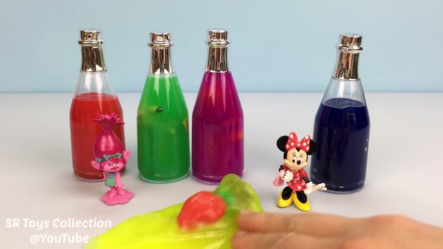 Learn Colors Gooey Slime Surprise Toys Bottles Minnie Mouse Ariel Pikachu Spiderman Fun for Children