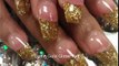 HOW TO COFFIN GOLD GLITTER NAILS PART 1 pink acrylic