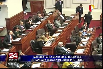 Congreso: aprueban proyecto de ley para crear 'bancada mixta' en medio de protestas
