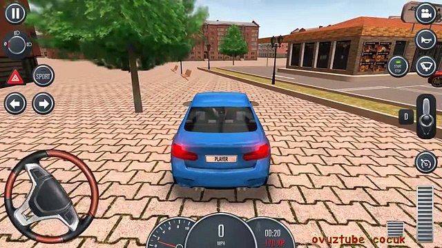 araba oyun çizgi filmi direksiyonlu mavi araba