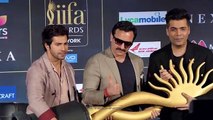 NEXA IIFA Awards 2017 PC With Varun Dhawan, Karan Johar & Saif Ali Khan
