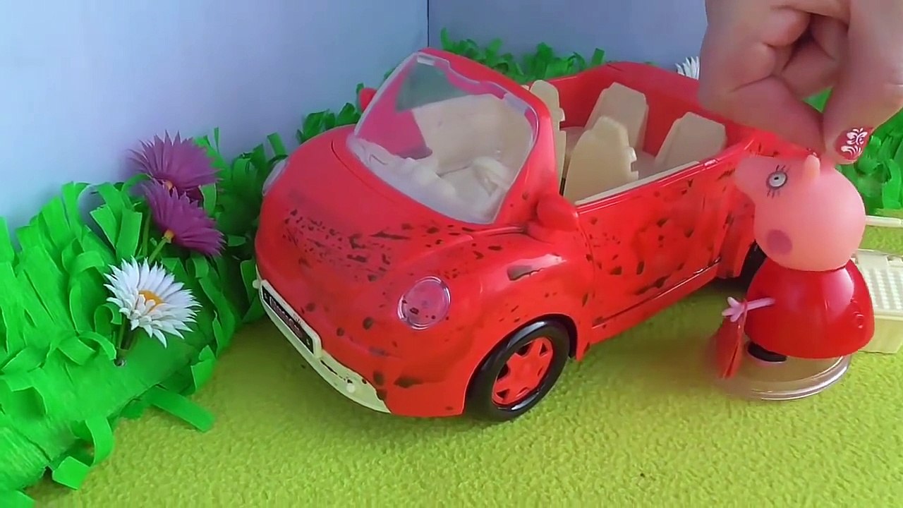 Свинка Пеппа Мультик с игрушками Мойка машины Грязные лужи. Peppa Pig. Умница Пеппа