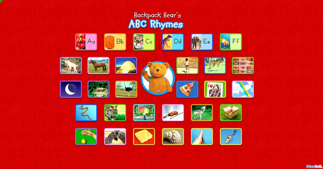Backpack Bears ABC rhymes 2/5 starfall app